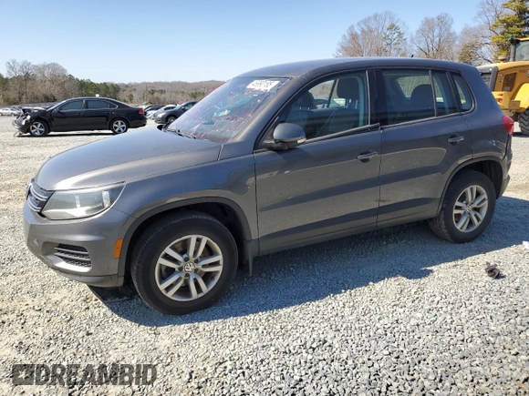 2014 Volkswagen Tiguan SE with VIN WVGAV3AX8EW619044, listed as a Copart auction lot 46990185 with 171,972 mi miles and Salvage title. Bid and sale history available at DreamBid. Image 1.