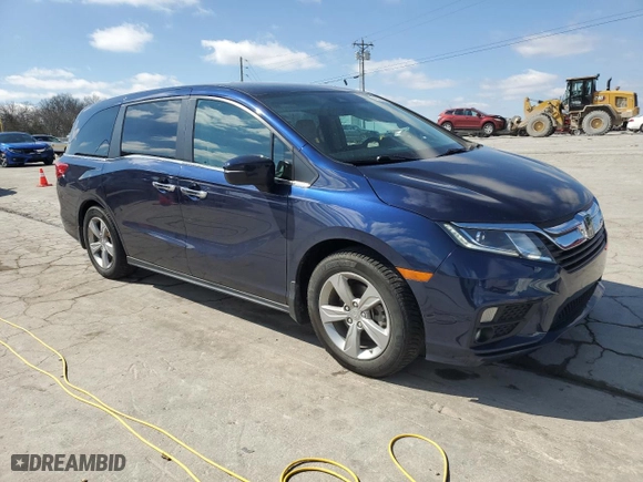2018 Honda Odyssey EX-L with VIN 5FNRL6H78JB029722, listed as a Copart auction lot 48063255 with 97977 miles and Salvage Title. Bid and sale history available at carsss.com. Image 4.