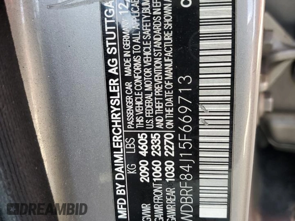 2005 Mercedes-Benz C 320 с VIN WDBRF84J15F669713, выставлен на аукционе Copart как лот 75413424 с пробегом 260 776 миль миль и Списание • Salvage title. История ставок и продаж доступна на DreamBid. Изображение 12.