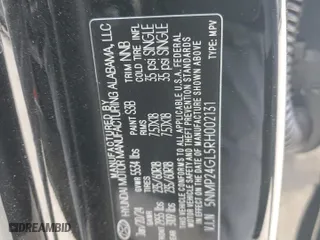 2024 Hyundai Santa Fe SEL with VIN 5NMP24GL5RH002131, listed as a Copart auction lot 77816134 with 7,753 mi miles and Salvage Title. Bid and sale history available at carsss.com. Image 13.
