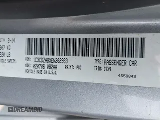 2014 Dodge Avenger SE with VIN 1C3CDZABXEN202963, listed as a IAAI auction lot 42479888 with 178,718 mi miles and . Bid and sale history available at DreamBid. Image 9.