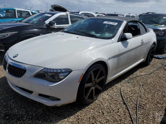 2009 BMW 6 Series 650i with VIN WBAEB53589CX64448, listed as a Copart auction lot 73867784 with 80,795 mi miles and Salvage Title. Bid and sale history available at carsss.com. Image 1.