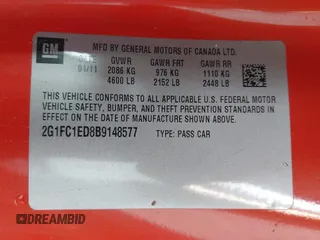 2011 Chevrolet Camaro 2LT with VIN 2G1FC1ED8B9148577, listed as a IAAI auction lot 42468881 with 251,116 mi miles and . Bid and sale history available at DreamBid. Image 9.