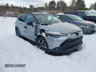 2024 Toyota Corolla Cross Hybrid S with VIN 7MUFBABGXRV063045, listed as a IAAI auction lot 41489096 with 9,736 mi miles and . Bid and sale history available at DreamBid. Image 1.