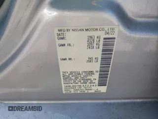 2022 Nissan Altima 2.5 SV with VIN 1N4BL4DV7NN377342, listed as a IAAI auction lot 41915275 with 44,739 mi miles. Bid and sale history available at carsss.com. Image 9.