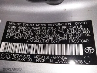 2021 Toyota Corolla Hatchback SE with VIN JTND4MBE1M3106771, listed as a IAAI auction lot 41444053 with 101,161 mi miles. Bid and sale history available at carsss.com. Image 9.