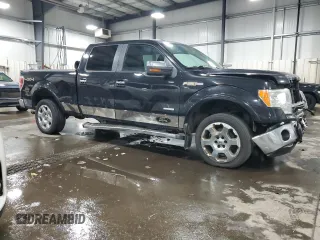 2012 Ford F-150 XL with VIN 1FTFW1ET8CFA13985, listed as a Copart auction lot 52502015 with 294,118 mi miles and Salvage Title. Bid and sale history available at DreamBid. Image 4.
