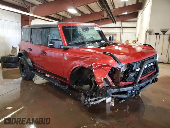 2023 Ford Bronco z VIN 1FMEE5DP1PLB74756, wystawiony jako Copart lot #46458355 z przebiegiem 23 744 mil mil oraz Szkoda całkowita • Salvage title. Historia ofert i sprzedaży dostępna na DreamBid. Obrazek 4.