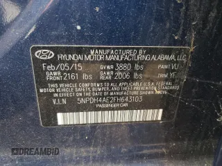 2015 Hyundai Elantra SE z VIN 5NPDH4AE2FH643103, wystawiony jako Copart lot #57914065 z przebiegiem 140 765 mil mil oraz Tytuł czysty. Historia ofert i sprzedaży dostępna na DreamBid. Obrazek 12.