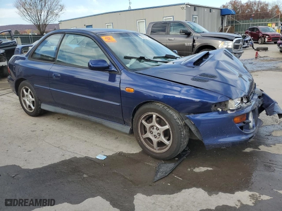 2000 Subaru Impreza Coupe RS with VIN JF1GM6750YG400589, listed as a Copart auction lot 78799154 with 0 mi miles and Salvage Title. Bid and sale history available at carsss.com. Image 4.
