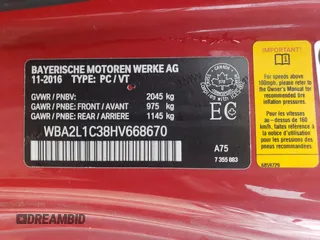 2017 BMW M2 z VIN WBA2L1C38HV668670, wystawiony jako Copart lot #72202604 z przebiegiem 59 731 mil mil oraz Szkoda całkowita • Salvage title. Historia ofert i sprzedaży dostępna na DreamBid. Obrazek 12.