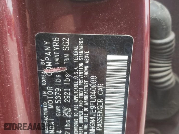 2015 Hyundai Genesis 3.8L with VIN KMHGN4JE9FU040088, listed as a Copart auction lot 50881415 with 136,953 mi miles and Salvage Title. Bid and sale history available at DreamBid. Image 13.