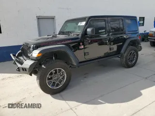 2023 Jeep Wrangler Rubicon Farout with VIN 1C4JJXFM8PW607906, listed as a Copart auction lot 77899364 with 19,046 mi miles and Salvage title. Bid and sale history available at DreamBid. Image 1.