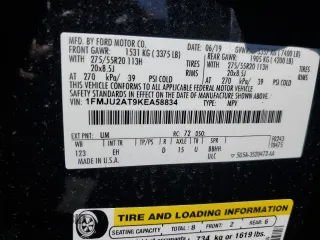 2019 Ford Expedition Limited with VIN 1FMJU2AT9KEA58834, listed as a Copart auction lot 69509824 with 63,350 mi miles and Salvage Title. Bid and sale history available at carsss.com. Image 14.