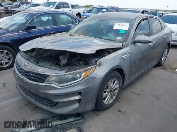2016 Kia Optima LX with VIN 5XXGT4L32GG073267, listed as a IAAI auction lot 37153293 with 193,858 mi miles. Bid and sale history available at carsss.com. Image 2.