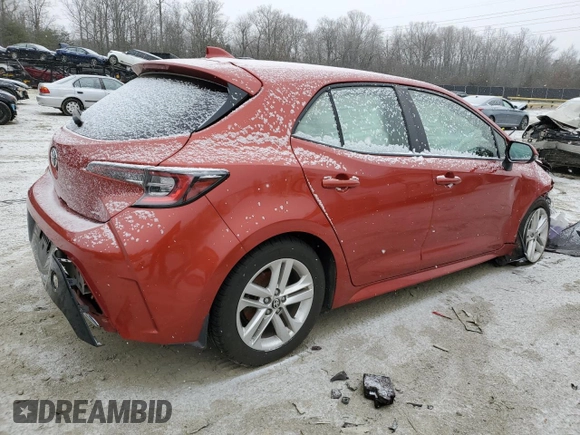2019 Toyota Corolla Hatchback SE with VIN JTNK4RBE9K3043422, listed as a Copart auction lot 45981015 with 90,124 mi miles and Salvage Title. Bid and sale history available at carsss.com. Image 3.