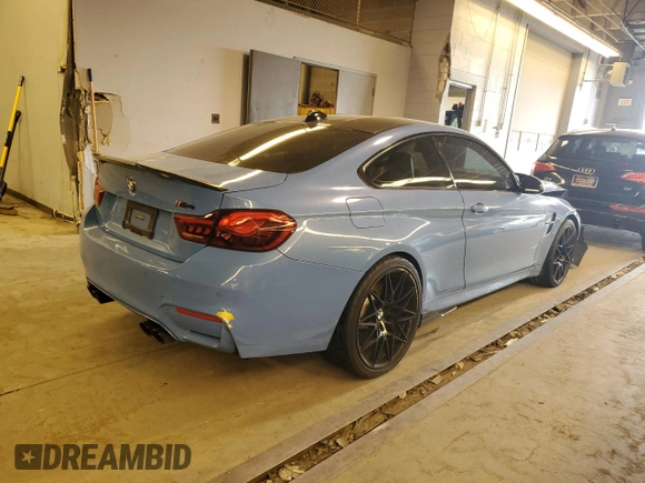 2018 BMW M4 with VIN WBS4Y9C56JAC86367, listed as a Copart auction lot 54995374 with 85,280 mi miles and Salvage Title. Bid and sale history available at carsss.com. Image 3.