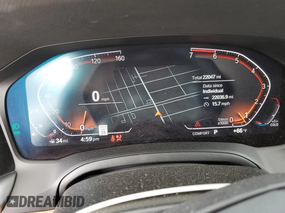 2022 BMW 4 Series 430i с VIN WBA63AV00NFM69588, выставлен на аукционе Copart как лот 50720105 с пробегом 22 047 миль миль и Списание • Salvage title. История ставок и продаж доступна на DreamBid. Изображение 9.