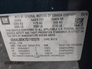 2016 Chevrolet Equinox LS with VIN 2GNALBEK7G1183078, listed as a IAAI auction lot 41751477 with 118,097 mi miles and . Bid and sale history available at carsss.com. Image 9.