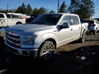 2015 Ford F-150 XL with VIN 1FTEW1CP8FKD94993, listed as a Copart auction lot 43056075 with 139,796 mi miles and Salvage Title. Bid and sale history available at carsss.com. Image 1.