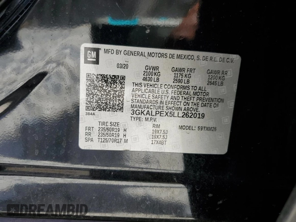 2020 GMC Terrain SLT с VIN 3GKALPEX5LL262019, выставлен на аукционе Copart как лот 61264185 с пробегом 72 910 миль миль и На запчасти • Non repairable. История ставок и продаж доступна на DreamBid. Изображение 14.