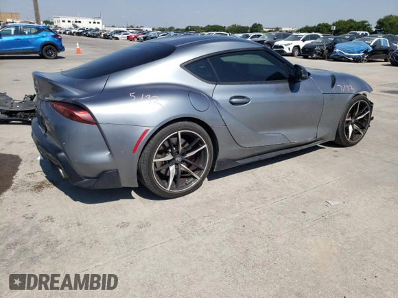 2021 Toyota GR Supra 3.0 with VIN WZ1DB0C01MW038946, listed as a Copart auction lot 63169054 with 46,321 mi miles and Salvage Title. Bid and sale history available at carsss.com. Image 3.