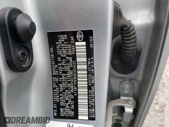 2017 Toyota Camry XLE with VIN 4T1BF1FK8HU303422, listed as a Copart auction lot 47918075 with 89,610 mi miles and Clean Title. Bid and sale history available at DreamBid. Image 12.
