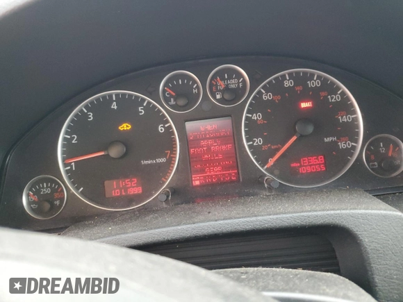 2001 Audi allroad A6 V8 with VIN WAUYP64BX1N166167, listed as a Copart auction lot 80590194 with 109,055 mi miles and Salvage Title. Bid and sale history available at DreamBid. Image 9.