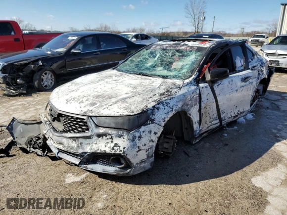 2019 Acura TLX w/A-Spec Pkg with VIN 19UUB2F65KA009682, listed as a Copart auction lot 44490575 with 0 mi miles and Non Repairable. Bid and sale history available at carsss.com. Image 1.