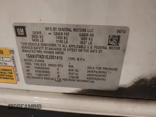 2014 GMC Acadia Denali with VIN 1GKKVTKD1EJ351419, listed as a IAAI auction lot 41728881 with 245,672 mi miles and . Bid and sale history available at carsss.com. Image 9.