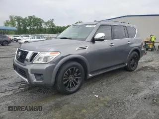 2018 Nissan Armada Platinum z VIN JN8AY2NF6J9330989, wystawiony jako Copart lot #54563665 z przebiegiem 222 105 mil mil oraz Czysty tytuł • Clean title. Historia ofert i sprzedaży dostępna na DreamBid. Obrazek 1.