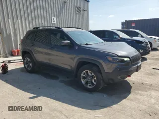2019 Jeep Cherokee Trailhawk with VIN 1C4PJMBX0KD361639, listed as a Copart auction lot 60549865 with 95,888 mi miles and Salvage title. Bid and sale history available at DreamBid. Image 4.