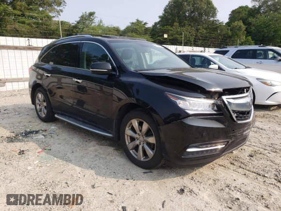 2014 Acura MDX Advance with VIN 5FRYD4H80EB019891, listed as a Copart auction lot 57969825 with 150,111 mi miles and Salvage title. Bid and sale history available at DreamBid. Image 4.