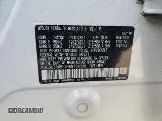 2019 Honda HR-V EX with VIN 3CZRU5H54KM704348, listed as a Copart auction lot 87061144 with 52,506 mi miles and Salvage Title. Bid and sale history available at carsss.com. Image 15.