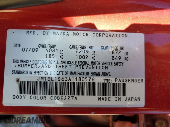 2010 Mazda 3 S Sport with VIN JM1BL1S63A1180576, listed as a Copart auction lot 84041134 with 93,583 mi miles and Salvage Title. Bid and sale history available at DreamBid. Image 14.