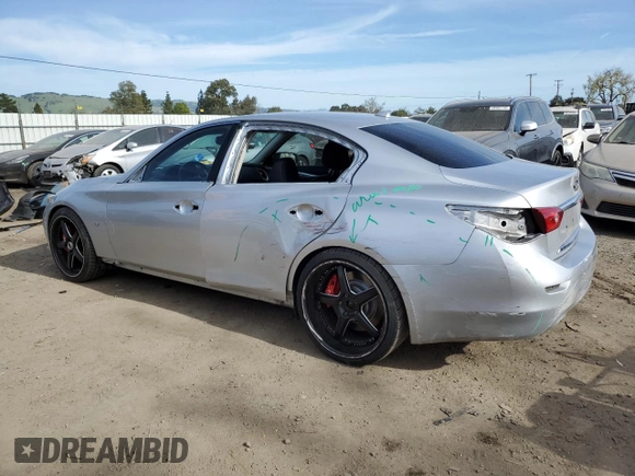 2014 Infiniti Q50 Premium with VIN JN1BV7AP6EM673747, listed as a Copart auction lot 50327265 with 136,288 mi miles and Salvage Title. Bid and sale history available at carsss.com. Image 2.