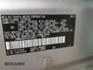 2012 Toyota RAV4 Sport with VIN JTMRK4DV1C5109671, listed as a Copart auction lot 41387435 with 289,810 mi miles and Salvage Title. Bid and sale history available at carsss.com. Image 13.