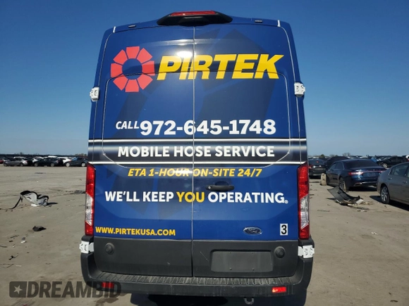 2024 Ford Transit Cargo with VIN 1FTRU8XG0RKA03544, listed as a Copart auction lot 80973924 with 3,415 mi miles and Salvage Title. Bid and sale history available at DreamBid. Image 6.