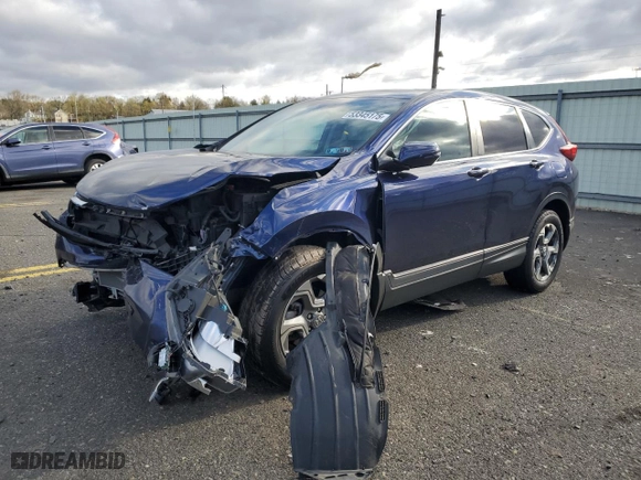 2018 Honda CR-V EX with VIN 2HKRW2H50JH603178, listed as a Copart auction lot 53345175 with 27,295 mi miles and Salvage Title. Bid and sale history available at carsss.com. Image 1.