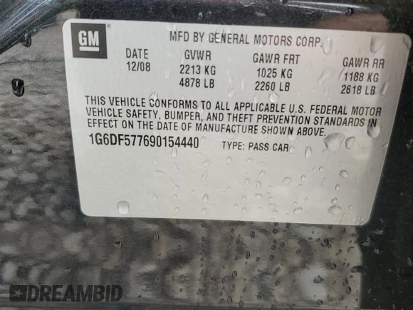 2009 Cadillac CTS RWD w/1SA with VIN 1G6DF577690154440, listed as a Copart auction lot 71065014 with 96,518 mi miles and Clean Title. Bid and sale history available at carsss.com. Image 12.