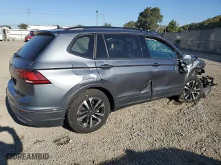 2022 Volkswagen Tiguan S with VIN 3VV1B7AX3NM156591, listed as a Copart auction lot 83825494 with 16,572 mi miles and Salvage Title. Bid and sale history available at carsss.com. Image 3.