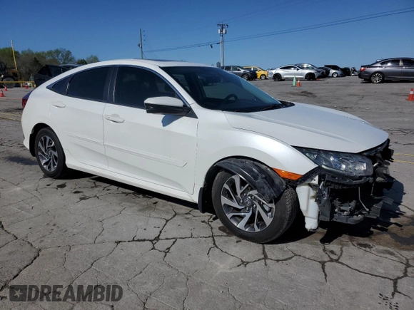 2018 Honda Civic EX with VIN 2HGFC2F74JH552276, listed as a Copart auction lot 52356985 with 64,650 mi miles and Salvage Title. Bid and sale history available at DreamBid. Image 4.
