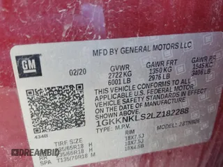2020 GMC Acadia SLE z VIN 1GKKNKLS2LZ182288, wystawiony jako Copart lot #74062224 z przebiegiem 77 987 mil mil oraz Szkody całkowita. Historia ofert i sprzedaży dostępna na DreamBid. Obrazek 14.