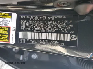 2023 Lexus ES with VIN 58ADA1C19PU027956, listed as a Copart auction lot 48801015 with 33,169 mi miles and Salvage Title. Bid and sale history available at carsss.com. Image 13.