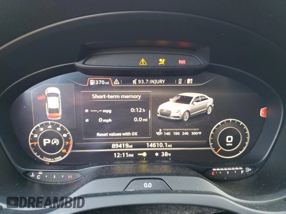 2018 Audi A3 Sedan Premium Plus with VIN WAUJ8GFF0J1049158, listed as a Copart auction lot 47501294 with 89,419 mi miles. Bid and sale history available at carsss.com. Image 9.