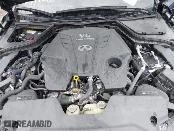2021 Infiniti Q50 Red Sport 400 with VIN JN1FV7DR7MM880161, listed as a IAAI auction lot 41921069 with 27,323 mi miles and . Bid and sale history available at DreamBid. Image 10.