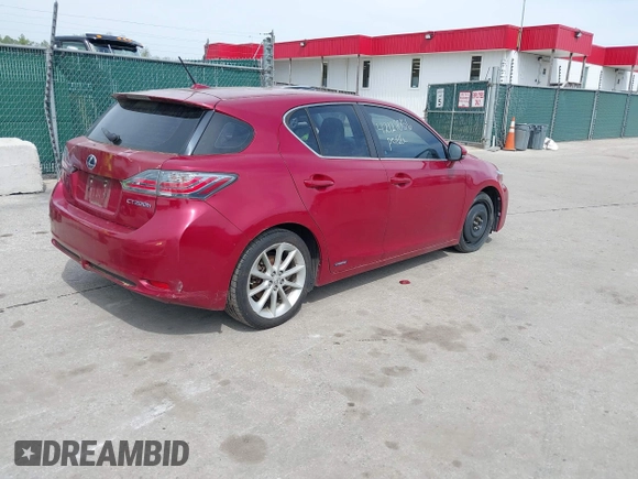2011 Lexus CT 200h with VIN JTHKD5BH6B2037539, listed as a IAAI auction lot 42127056 with 191,007 mi miles and . Bid and sale history available at carsss.com. Image 4.
