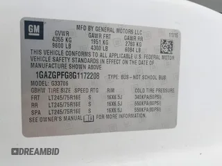 2016 Chevrolet Express Passenger LT with VIN 1GAZGPFG8G1172208, listed as a IAAI auction lot 42405250 with 326,456 mi miles and . Bid and sale history available at DreamBid. Image 9.