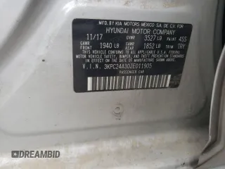 2018 Hyundai Accent SE z VIN 3KPC24A30JE011905, wystawiony jako Copart lot #58478675 z przebiegiem 149 530 mil mil oraz Czysty tytuł • Clean title. Historia ofert i sprzedaży dostępna na DreamBid. Obrazek 12.