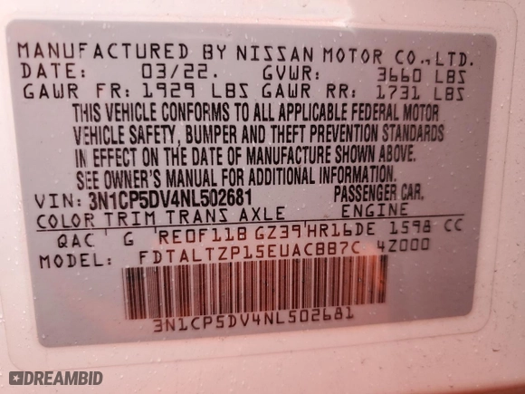 2022 Nissan Kicks SR with VIN 3N1CP5DV4NL502681, listed as a Copart auction lot 45233195 with 36,924 mi miles and Salvage Title. Bid and sale history available at carsss.com. Image 12.